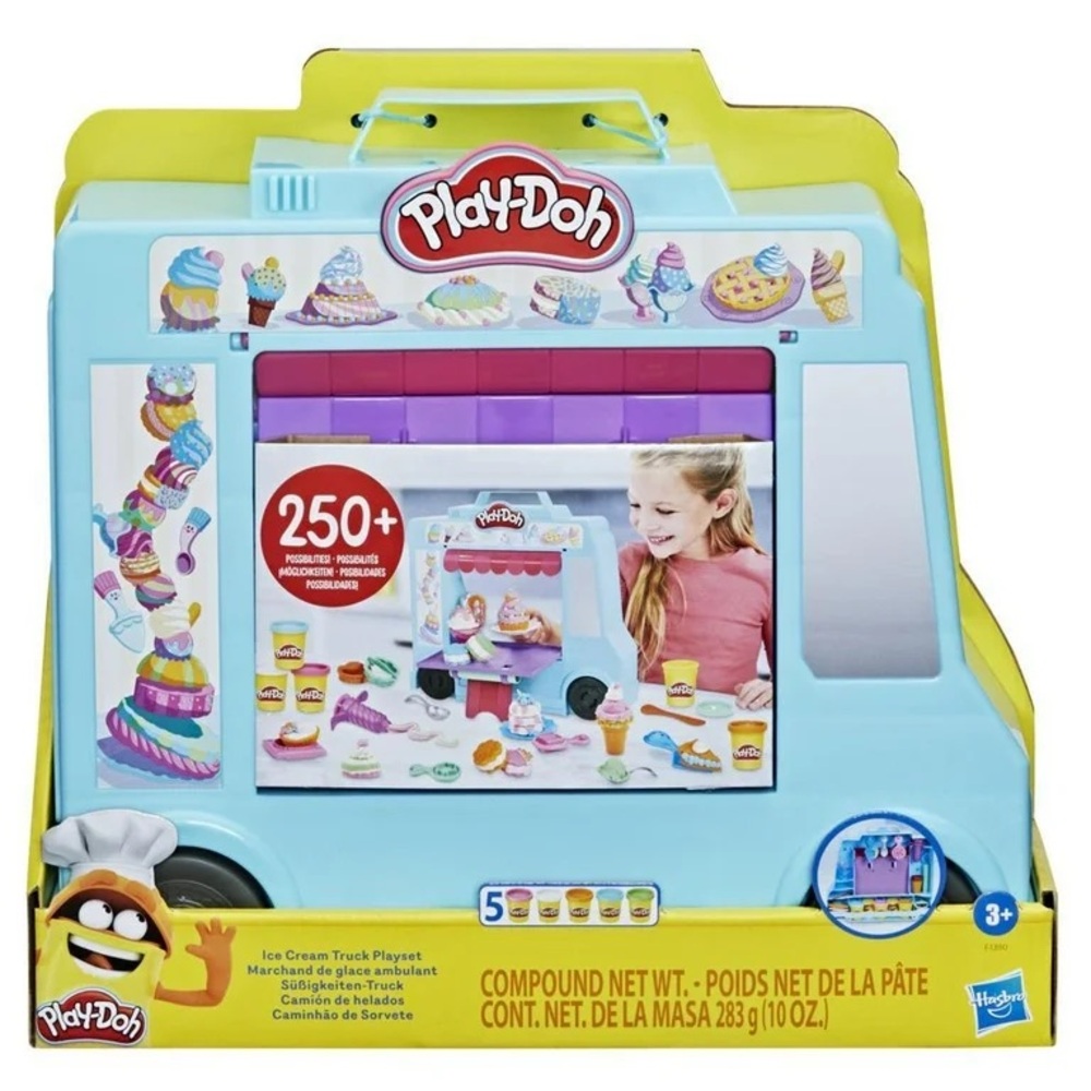 🆕 Play-Doh Ice Cream Truck Playset With 20 Tools & 5 Modeling Compound Colors